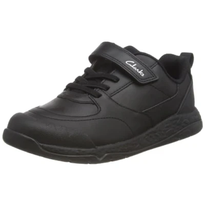 Imagen de Clarks SteggyStride K, Zapatillas, Piel Negra, 24 EU