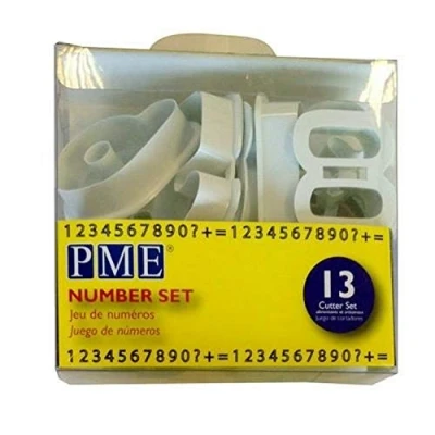 Imagen de PME AN301 Juego de 13 cortadores números para decoración Pasteles, Blanco, 5 x 1.3 cm