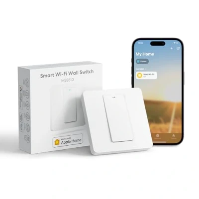 Imagen de Meross Interruptor de Pared Táctil Wi Fi, 1 Vía, Canal, Compatible con Apple HomeKit Siri, Alexa, Google Assistant y SmartThings. 2,4GHz (Se Requiere un Cable Neutral).