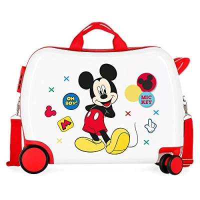 Imagen de Disney Mickey Enjoy the Day Maleta Infantil Blanco 50x38x20 cms Rígida ABS Cierre combinación 34L 2,1Kgs 4 Ruedas Equipaje de Mano