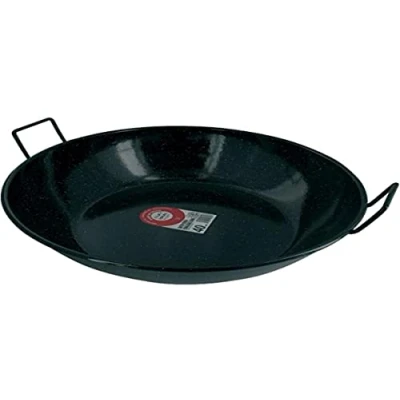 Imagen de GARCIMA 5020015 Sartén Doble Honda con Asas Esmaltada 45 cm, Metal, Negro