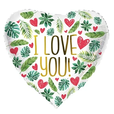 Imagen de Folat Globo de aluminio en Forma Corazón I Love You 45 cm, multicolor (67951)