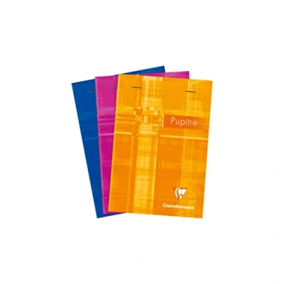 Imagen de Clairefontaine 6642C Un bloc pupitre agrafé en tête 160 pages détachables 10,5x14,8 cm 90g petits carreaux, couverture carte pelliculée couleur aléatoire