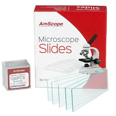 Imagen de AmScope BS 72P 100S 22 72 Piezas de pre Cleaned en Blanco microscopio Diapositivas y 100 Unidades x mm Plaza coverslips, Cristal
