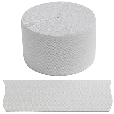 Imagen de AERZETIX C67544 Cinta elástica plana trenzada 5 metros anchura 45mm en poliéster + látex color blanco