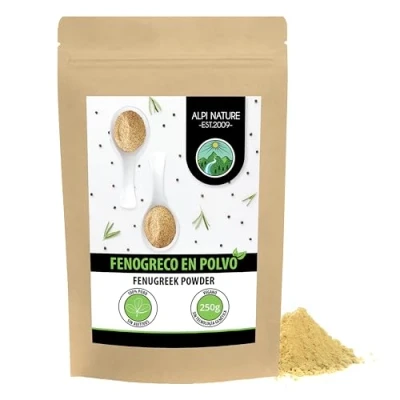 Imagen de fenogreco en polvo (250g), molido de fenogreco, 100% natural, semillas como polvo, sin aditivos, vegano, molidas