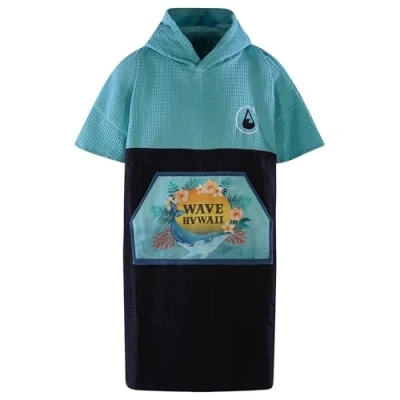 Imagen de WAVE HAWAII poncho de viaje Pahoa S/M para surf, ducha, 100% algodón, mujer, hombre y adulto, Pahoa, S M