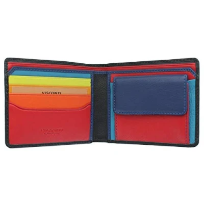 Imagen de VISCONTI Spectrum Collection Gulzar Cartera de piel con RFID y Tap and Go SP61, Negro/Hawaii, Talla única, Eslinga
