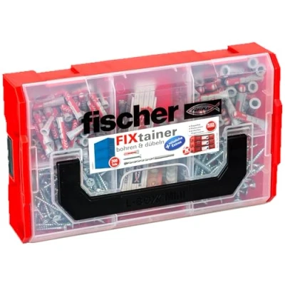 Imagen de fischer 547166 Taladradora (306 Piezas), Fixtainer perforación y Tacos + Extras