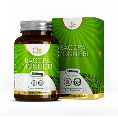 Imagen de LN Bacopa Monnieri 120 Capsulas Veganas de Bacopa, Extracto Brahmi Alta Potencia 500mg por Cápsulas Sin OGM, Gluten, Lácteos ni Alérgenos Fabricado en el Reino Unido