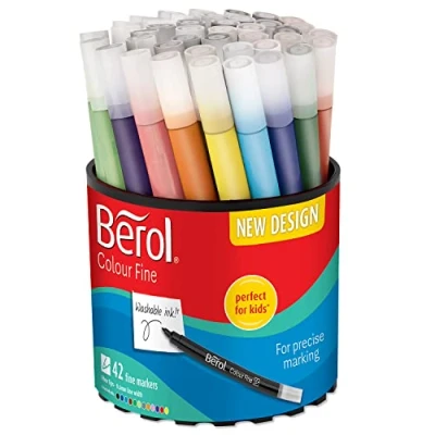Imagen de Berol S0376490 Rotuladores de colores (42 unidades), surtidos, el embalaje puede variar