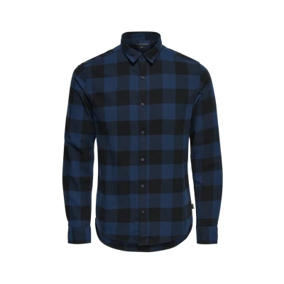 Imagen de Only &amp; Sons Onsgudmund LS Checked Shirt Noos Camisa, Multicolor (Dress Blues), XXL para Hombre