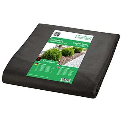 Imagen de GardenMate Malla Geotextil de 2 m x 10 y 50 g/m² Resistente para Malas Hierbas Estabilizada contra UV Permeable al Agua = 20 m²