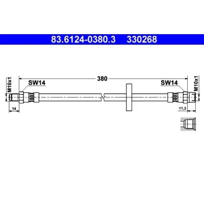 Imagen de ATE 83.6124 0380.3 Latiguillos de Freno 380 M10x1