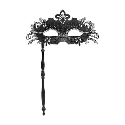 Imagen de 1 máscara de mascarada con varilla, accesorios disfraz veneciano, personalizada moda, para hombres y mujeres, traje Halloween, carnaval, fiestas, mascaradas.
