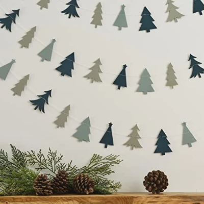 Imagen de Ginger Ray Guirnalda de árbol Navidad, decoración Papel para Fiesta, 4 Metros Longitud, NN 148