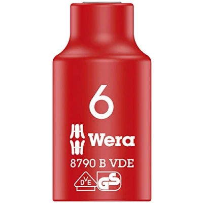 Imagen de WERA 05004950001 8790 B VDE 6,0 Llave de vaso VDE, aislada, con arrastre 3/8&quot;