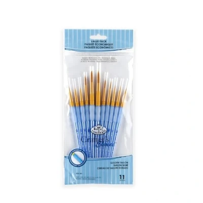 Imagen de Royal &amp; Langnickel Set de brochas Redondeadas taklon Dorado, 11 Piezas (Royal Brush RCC 301)
