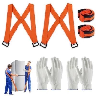 Imagen de Set De Correas Transporte para Mudanzas Correa Y Elevación Ergonómica, Ideal Levantar Muebles Electrodomésticos, Capacidad Carga hasta 370 Kg, Longitud 3,7 M