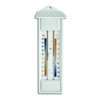 Imagen de TFA Dostmann Termómetro analógico MAX Minima, Apto para Interior y Exterior, Resistente a la Intemperie, 80 x 32 232 mm, Color Blanco