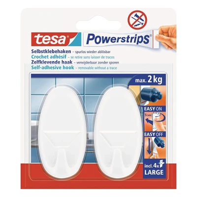 Imagen de TESA 58013 00049 ganchos (Color blanco, De plástico)