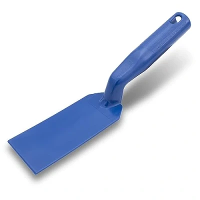 Imagen de llana de borde Marshalltown plástico azul, estrecha para lugares estrechos, dimensiones: 127x51 mm