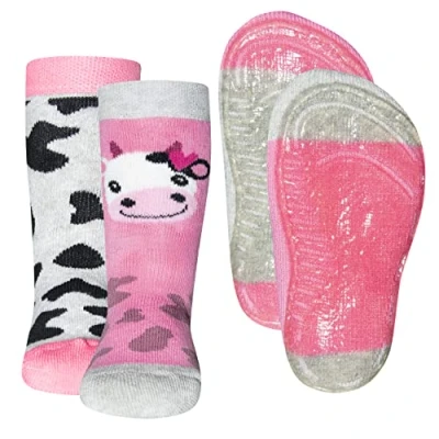 Imagen de EWERS 2 pack de calcetines SoftStep, suela antideslizante para niñas, niños, antideslizantes, talla 19 20