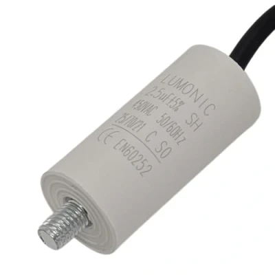 Imagen de Lumonic Condensador de arranque con Cable 25cm I 2,5µF 450V 26x55mm 2,5uF motor carcasa plástico funciona