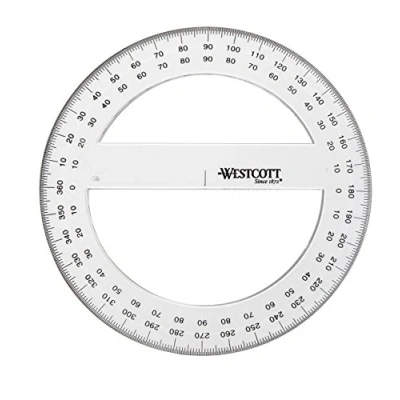 Imagen de Westcott E 10136 00 transportador círculo completo, de plástico, 15 cm, transparente