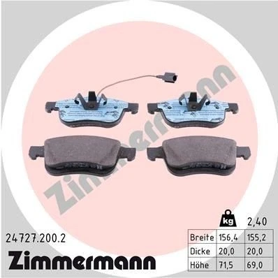Imagen de ZIMMERMANN 24727.200.2 Juego de pastillas freno con contacto avisador desgaste Foto correspondiente a la entrega