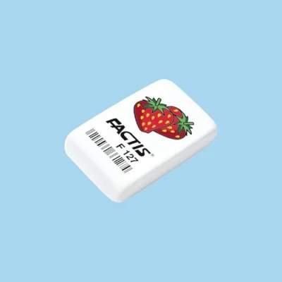 Imagen de FACTIS Caja 27 gomas de borrar rectangulares F127 con dibujos infantiles frutas