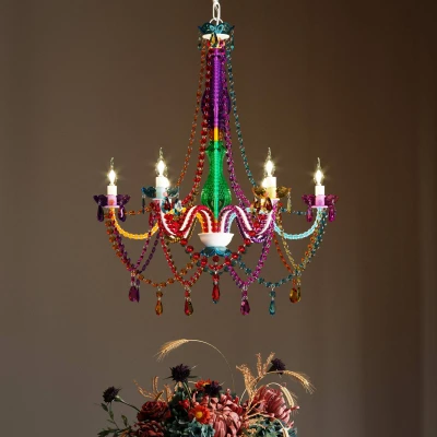 Imagen de Kare Design Starlight Rainbow Lámpara tipo araña 6 brazos, Bombillas no incluidas, 70x55x55cm