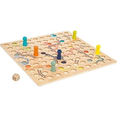 Imagen de Small Foot 11785 Juego de Escalera y Serpientes XL, Madera para 6 Jugadores, Mesa, a Partir los 4 años