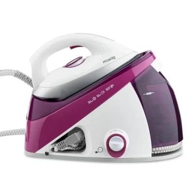 Imagen de H.Koenig Centro de planchado Vapor 6 bares V26 Potente continuo r 150 g/min, Autonomía ilimitada, vertical, Suela cerámica EasyGlide, 2400W 1,1L Anti incrustaciones