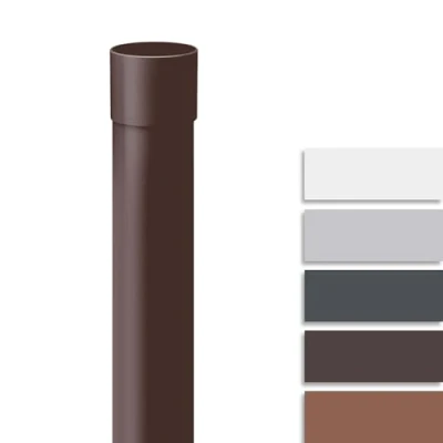 Imagen de INEFA Tubo de bajada plástico 200cm DN 75, 1 pieza Accesorios para canalonesmarrón oscuro, fácilmontaje enchufable,made in Germany