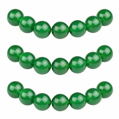 Imagen de MJDCB 8mm 43 piezas Cuentas de Piedra Ágata Verde Redondas Sueltas Piedras Semipreciosas Naturales para Hacer Joyas Pulseras Collares