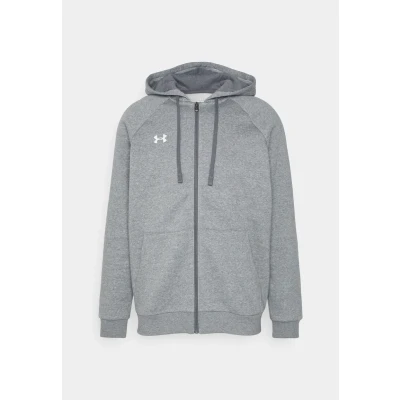 Imagen de Under Armour Rival Hoodie Sudadera con cremallera, Hombre, Talla: XS, Castlerock light heather/white