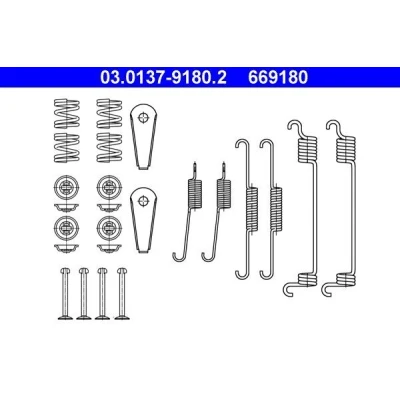 Imagen de ATE 03.0137 9180.2 Juego de accesorios, zapatas freno NISSAN: MICRA 2
