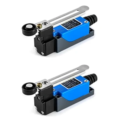 Imagen de QWORK® 2 piezas final de carrera, interruptor límite brazo palanca rodillo ajustable ME 8108, NC + NO (DPDT), enrutador fresado CNC