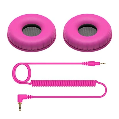 Imagen de Pioneer DJ HC CP08 V Cable en espiral y almohadillas para el HDJ CUE1 (Rosado)