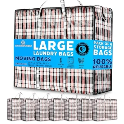 Imagen de DECO EXPRESS Bolsas para Guardar Ropa, Mudanza y Almacenaje Ropa con Cremallera Multipack (Pack de 8)