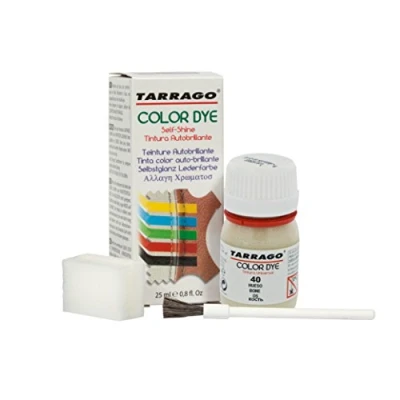 Imagen de Tarrago Self Shine Color Dye 25 ml Tintura Autobrillante para Zapatos y Accesorios Cubre Rozaduras Desgastes del Calzado Hueso (40)