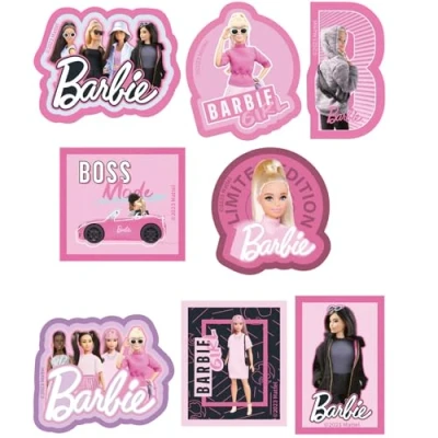 Imagen de 8 Parches Barbie serigrafiados para planchar en la ropa. Aplicaciones termoadhesivas reparar y decorar pantalones, chaquetas, jerseys, mochilas