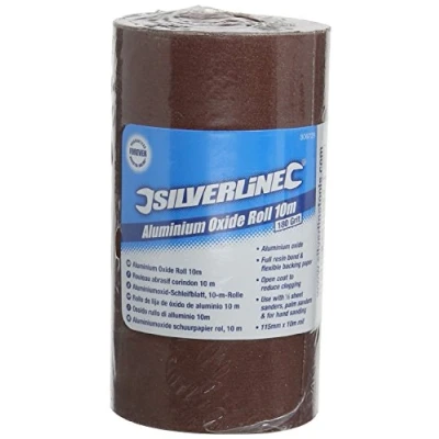 Imagen de Silverline Tools 306729 Rollo de lija óxido aluminio 5 m (10 m, Grano 180)