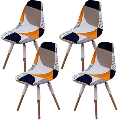 Imagen de CHNSHOME Funda de Silla escandinava elástica Fundas para sillas Comedor escandinavas 4 Piezas Extensible Cubre