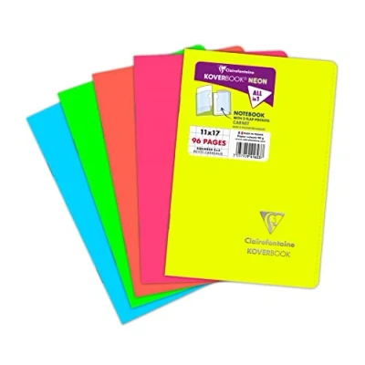 Imagen de Clairefontaine 941623C Koverbook NEON carnet piqué PP opaque 11x17cm 96p 5x5 couleur aléatoire