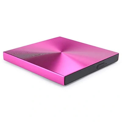 Imagen de Unidad óptica Externa, USB 3.0 portátil de CD/DVD +/ RW Quemador regrabadora DVD/CD Delgado, Disco DVD para computadora Escritorio(Rosa)