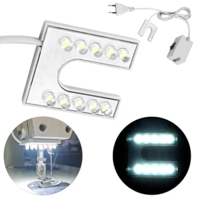 Imagen de Kuuleyn 0.5W LED Lámpara de Máquina Coser, Cuello Cisne Flexible Luz con Base Magnética para 110 265 V Enchufe La UE Iluminación bancos
