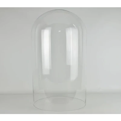 Imagen de EMH Cúpula grande hecha a mano con forma de campana cristal transparente soplado en la boca, 50,5 x 30 cm