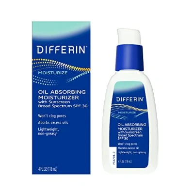 Imagen de Differin Oil Absorbing Moisturizer with Sunscreen Broad Spectrum UVA/UVB SPF 30, 1 pack, 4oz